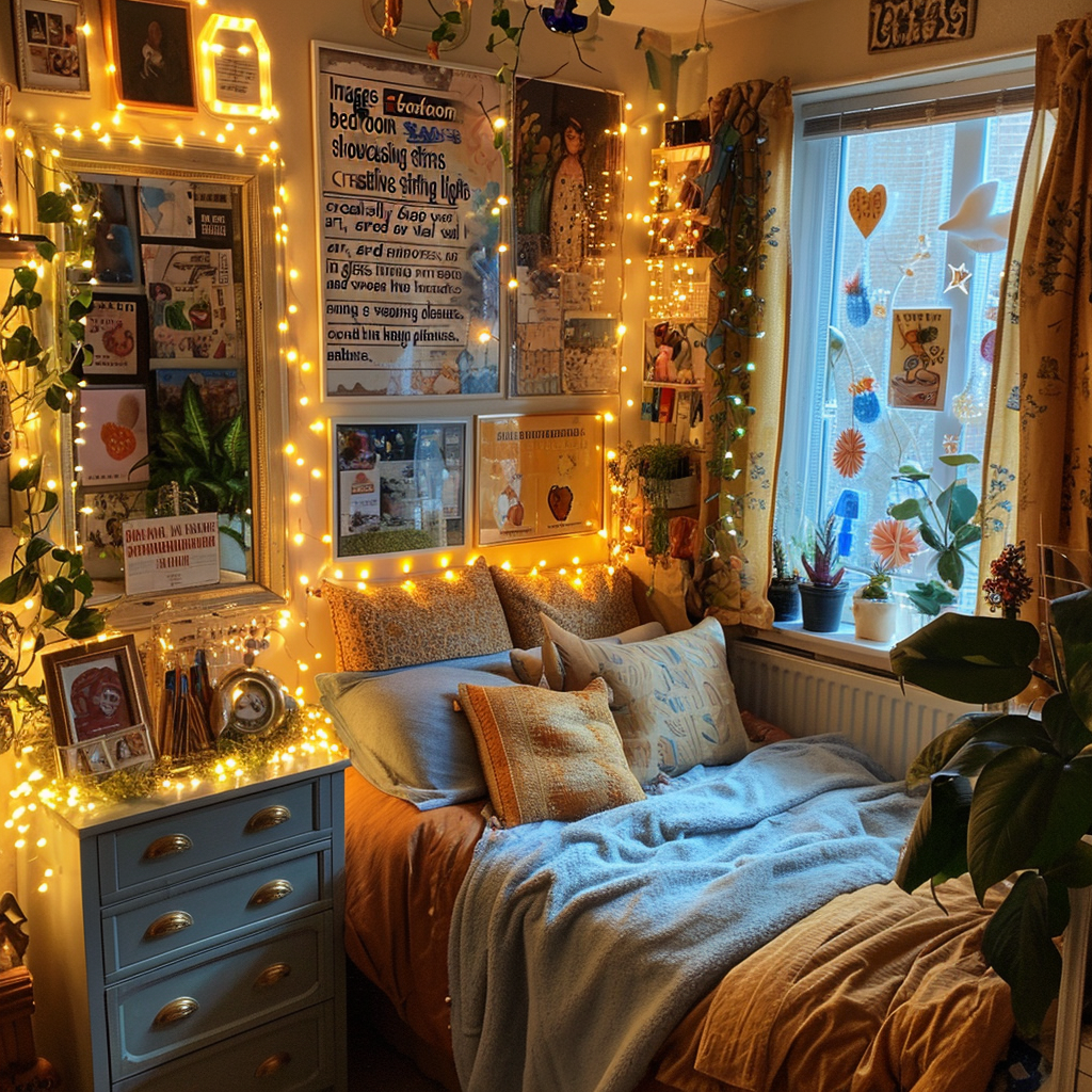 Rooms With String Lights: Bedroom String Light Ideas